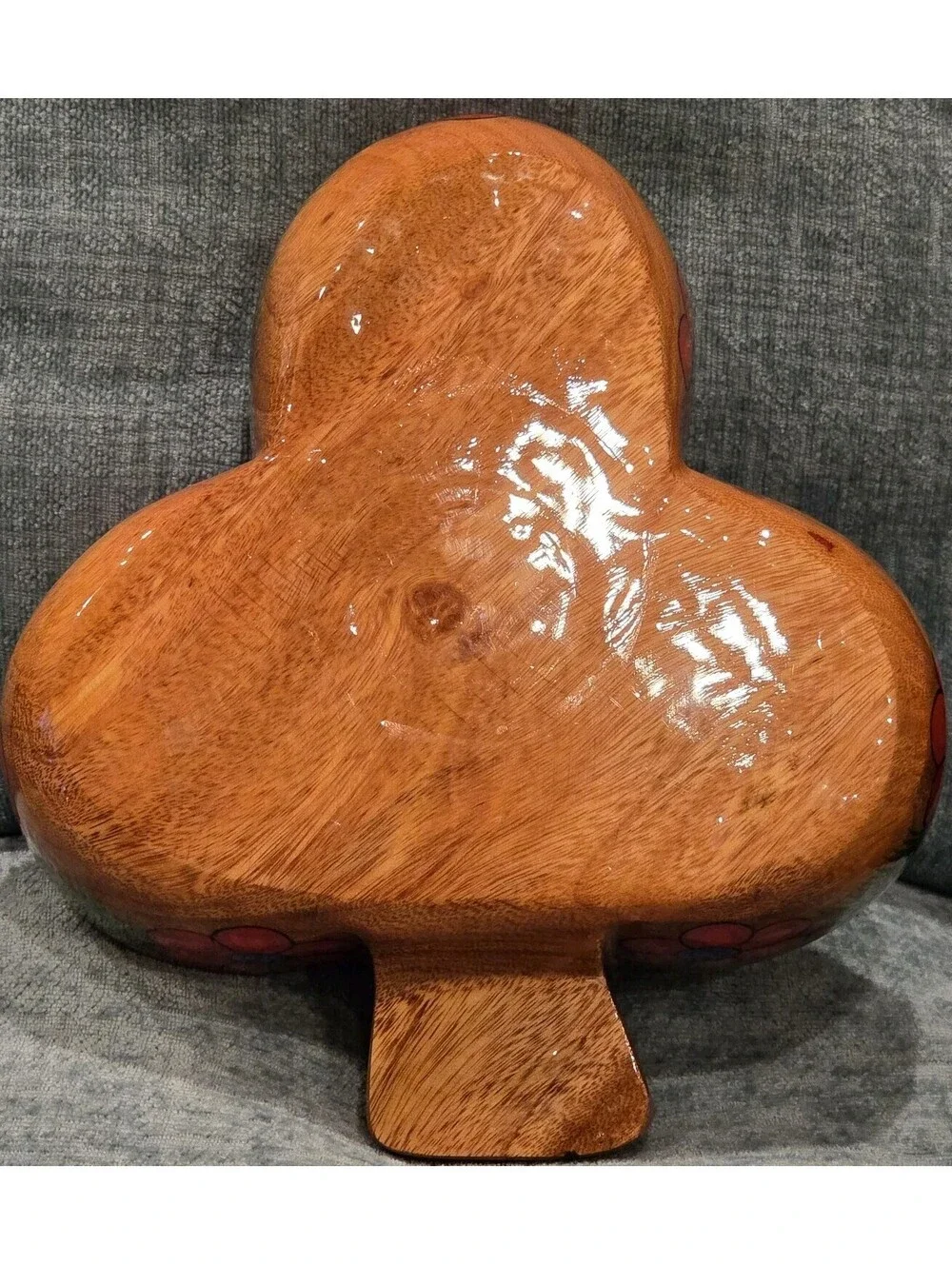 Vintage Hand Carved Mexican Wooden Divided Serving Dish 3 Bowl Floral Folk Art